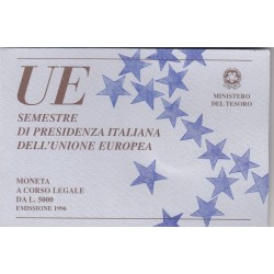 5000 LIRE 1996, SEMESTRE DI PRESIDENZA ITALIANA DELL'UNIONE EUROPEA